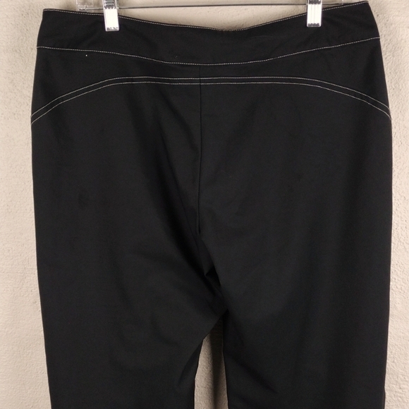 Nike Black Mid Rise Hook Zipper Closure Flare Leg Athletic Athleisure Pant - Picture 10 of 15